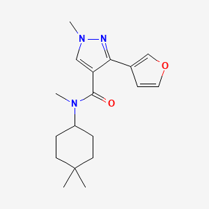 molecular formula C18H25N3O2 B7429212 N-(4,4-dimethylcyclohexyl)-3-(furan-3-yl)-N,1-dimethylpyrazole-4-carboxamide 