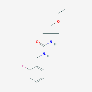 molecular formula C14H21FN2O2 B7429220 1-(1-Ethoxy-2-methylpropan-2-yl)-3-[(2-fluorophenyl)methyl]urea 