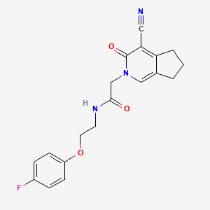 molecular formula C19H18FN3O3 B7429227 2-(4-cyano-3-oxo-6,7-dihydro-5H-cyclopenta[c]pyridin-2-yl)-N-[2-(4-fluorophenoxy)ethyl]acetamide 