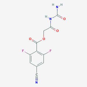 molecular formula C11H7F2N3O4 B7429266 [2-(Carbamoylamino)-2-oxoethyl] 4-cyano-2,6-difluorobenzoate 
