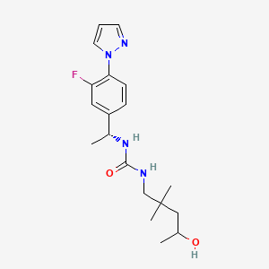 1-[(1R)-1-(3-fluoro-4-pyrazol-1-ylphenyl)ethyl]-3-(4-hydroxy-2,2-dimethylpentyl)urea