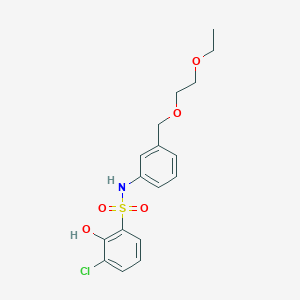 molecular formula C17H20ClNO5S B7429300 3-chloro-N-[3-(2-ethoxyethoxymethyl)phenyl]-2-hydroxybenzenesulfonamide 