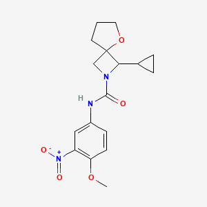 3-cyclopropyl-N-(4-methoxy-3-nitrophenyl)-5-oxa-2-azaspiro[3.4]octane-2-carboxamide