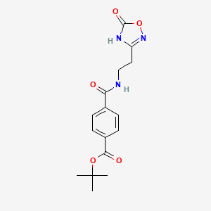 molecular formula C16H19N3O5 B7429317 tert-butyl 4-[2-(5-oxo-4H-1,2,4-oxadiazol-3-yl)ethylcarbamoyl]benzoate 