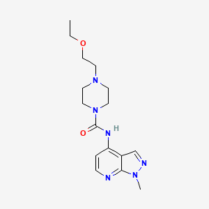molecular formula C16H24N6O2 B7429338 4-(2-ethoxyethyl)-N-(1-methylpyrazolo[3,4-b]pyridin-4-yl)piperazine-1-carboxamide 
