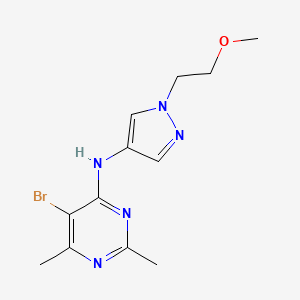 molecular formula C12H16BrN5O B7429356 5-bromo-N-[1-(2-methoxyethyl)pyrazol-4-yl]-2,6-dimethylpyrimidin-4-amine 