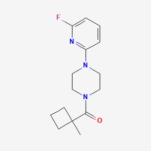 molecular formula C15H20FN3O B7429366 [4-(6-Fluoropyridin-2-yl)piperazin-1-yl]-(1-methylcyclobutyl)methanone 