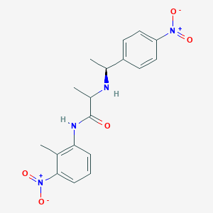 molecular formula C18H20N4O5 B7429381 N-(2-methyl-3-nitrophenyl)-2-[[(1S)-1-(4-nitrophenyl)ethyl]amino]propanamide 