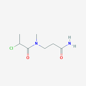 molecular formula C7H13ClN2O2 B7429387 N-(3-amino-3-oxopropyl)-2-chloro-N-methylpropanamide 