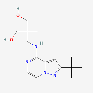 2-[[(2-Tert-butylpyrazolo[1,5-a]pyrazin-4-yl)amino]methyl]-2-methylpropane-1,3-diol