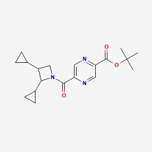 molecular formula C19H25N3O3 B7429416 Tert-butyl 5-(2,3-dicyclopropylazetidine-1-carbonyl)pyrazine-2-carboxylate 