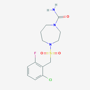 4-[(2-Chloro-6-fluorophenyl)methylsulfonyl]-1,4-diazepane-1-carboxamide