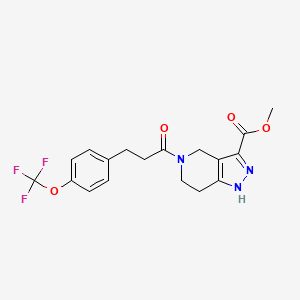 Methyl 5-[3-[4-(trifluoromethoxy)phenyl]propanoyl]-1,4,6,7-tetrahydropyrazolo[4,3-c]pyridine-3-carboxylate