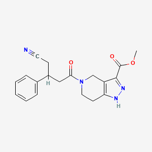 molecular formula C19H20N4O3 B7429454 Methyl 5-(4-cyano-3-phenylbutanoyl)-1,4,6,7-tetrahydropyrazolo[4,3-c]pyridine-3-carboxylate 