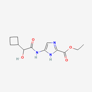 molecular formula C12H17N3O4 B7429455 ethyl 5-[(2-cyclobutyl-2-hydroxyacetyl)amino]-1H-imidazole-2-carboxylate 
