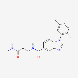 molecular formula C21H24N4O2 B7429469 1-(2,5-dimethylphenyl)-N-[4-(methylamino)-4-oxobutan-2-yl]benzimidazole-5-carboxamide 