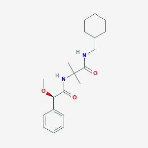 molecular formula C20H30N2O3 B7429508 N-(cyclohexylmethyl)-2-[[(2R)-2-methoxy-2-phenylacetyl]amino]-2-methylpropanamide 