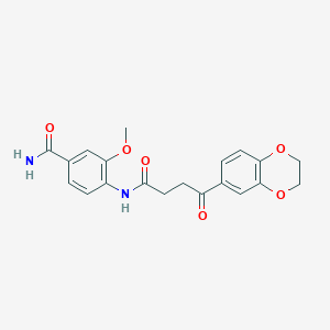 molecular formula C20H20N2O6 B7429510 4-[[4-(2,3-Dihydro-1,4-benzodioxin-6-yl)-4-oxobutanoyl]amino]-3-methoxybenzamide 
