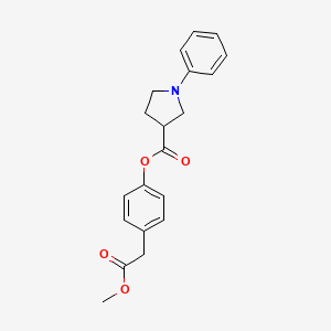 molecular formula C20H21NO4 B7429528 [4-(2-Methoxy-2-oxoethyl)phenyl] 1-phenylpyrrolidine-3-carboxylate 