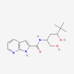 molecular formula C16H23N3O3 B7429535 N-(1,4-dihydroxy-5,5-dimethylhexan-2-yl)-1H-pyrrolo[2,3-b]pyridine-2-carboxamide 