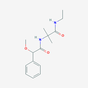 molecular formula C15H22N2O3 B7429537 N-ethyl-2-[(2-methoxy-2-phenylacetyl)amino]-2-methylpropanamide 