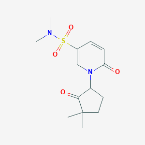 molecular formula C14H20N2O4S B7429553 1-(3,3-dimethyl-2-oxocyclopentyl)-N,N-dimethyl-6-oxopyridine-3-sulfonamide 