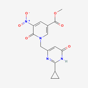methyl 1-[(2-cyclopropyl-6-oxo-1H-pyrimidin-4-yl)methyl]-5-nitro-6-oxopyridine-3-carboxylate