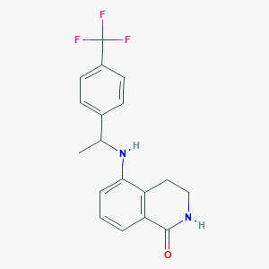 molecular formula C18H17F3N2O B7429581 5-[1-[4-(trifluoromethyl)phenyl]ethylamino]-3,4-dihydro-2H-isoquinolin-1-one 