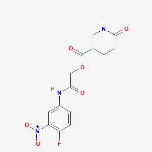 molecular formula C15H16FN3O6 B7429655 [2-(4-Fluoro-3-nitroanilino)-2-oxoethyl] 1-methyl-6-oxopiperidine-3-carboxylate 