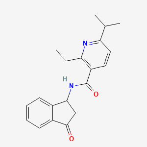 molecular formula C20H22N2O2 B7429678 2-ethyl-N-(3-oxo-1,2-dihydroinden-1-yl)-6-propan-2-ylpyridine-3-carboxamide 