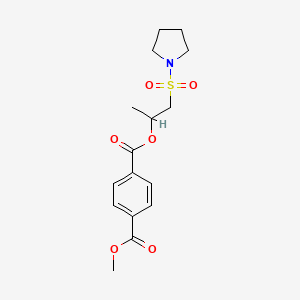 molecular formula C16H21NO6S B7429684 1-O-methyl 4-O-(1-pyrrolidin-1-ylsulfonylpropan-2-yl) benzene-1,4-dicarboxylate 