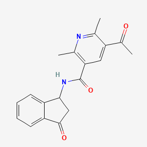 5-acetyl-2,6-dimethyl-N-(3-oxo-1,2-dihydroinden-1-yl)pyridine-3-carboxamide