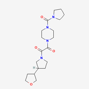molecular formula C19H30N4O4 B7429695 1-[3-(Oxolan-3-yl)pyrrolidin-1-yl]-2-[4-(pyrrolidine-1-carbonyl)piperazin-1-yl]ethane-1,2-dione 