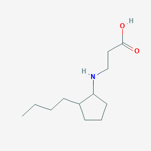 molecular formula C12H23NO2 B7429697 3-[(2-Butylcyclopentyl)amino]propanoic acid 