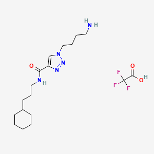 molecular formula C18H30F3N5O3 B7429711 1-(4-aminobutyl)-N-(3-cyclohexylpropyl)triazole-4-carboxamide;2,2,2-trifluoroacetic acid 