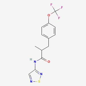 molecular formula C13H12F3N3O2S B7429714 2-methyl-N-(1,2,5-thiadiazol-3-yl)-3-[4-(trifluoromethoxy)phenyl]propanamide 