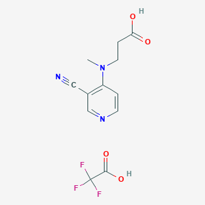 molecular formula C12H12F3N3O4 B7429728 3-[(3-Cyanopyridin-4-yl)-methylamino]propanoic acid;2,2,2-trifluoroacetic acid 