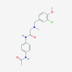 molecular formula C19H22ClN3O3 B7429744 N-(4-acetamidophenyl)-2-[(3-chloro-4-methoxyphenyl)methyl-methylamino]acetamide 
