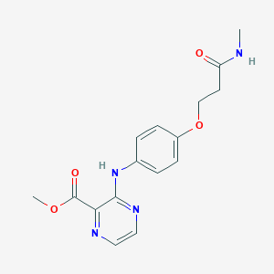 molecular formula C16H18N4O4 B7429752 Methyl 3-[4-[3-(methylamino)-3-oxopropoxy]anilino]pyrazine-2-carboxylate 