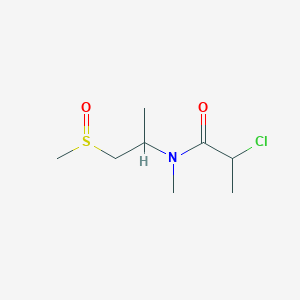 molecular formula C8H16ClNO2S B7429760 2-chloro-N-methyl-N-(1-methylsulfinylpropan-2-yl)propanamide 