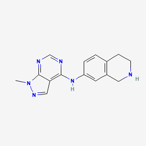 molecular formula C15H16N6 B7429772 N-(1-methylpyrazolo[3,4-d]pyrimidin-4-yl)-1,2,3,4-tetrahydroisoquinolin-7-amine 
