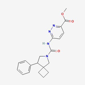 molecular formula C20H22N4O3 B7429801 Methyl 6-[(8-phenyl-6-azaspiro[3.4]octane-6-carbonyl)amino]pyridazine-3-carboxylate 