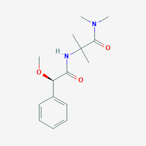 molecular formula C15H22N2O3 B7429826 2-[[(2R)-2-methoxy-2-phenylacetyl]amino]-N,N,2-trimethylpropanamide 