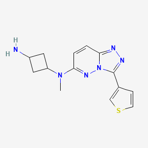 molecular formula C14H16N6S B7429831 1-N-methyl-1-N-(3-thiophen-3-yl-[1,2,4]triazolo[4,3-b]pyridazin-6-yl)cyclobutane-1,3-diamine 