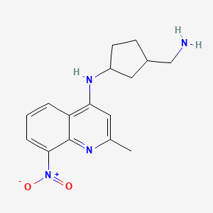 molecular formula C16H20N4O2 B7429839 N-[3-(aminomethyl)cyclopentyl]-2-methyl-8-nitroquinolin-4-amine 