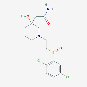 molecular formula C15H20Cl2N2O3S B7429843 2-[1-[2-(2,5-Dichlorophenyl)sulfinylethyl]-3-hydroxypiperidin-3-yl]acetamide 