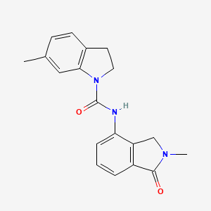 molecular formula C19H19N3O2 B7429847 6-methyl-N-(2-methyl-1-oxo-3H-isoindol-4-yl)-2,3-dihydroindole-1-carboxamide 