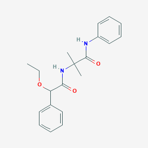molecular formula C20H24N2O3 B7429850 2-[(2-ethoxy-2-phenylacetyl)amino]-2-methyl-N-phenylpropanamide 