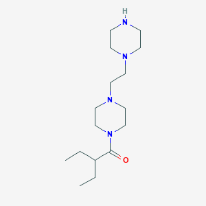 molecular formula C16H32N4O B7429855 2-Ethyl-1-[4-(2-piperazin-1-ylethyl)piperazin-1-yl]butan-1-one 