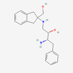 molecular formula C20H26N2O2 B7429859 (2S,3S)-3-amino-1-[[2-(hydroxymethyl)-1,3-dihydroinden-2-yl]amino]-4-phenylbutan-2-ol 